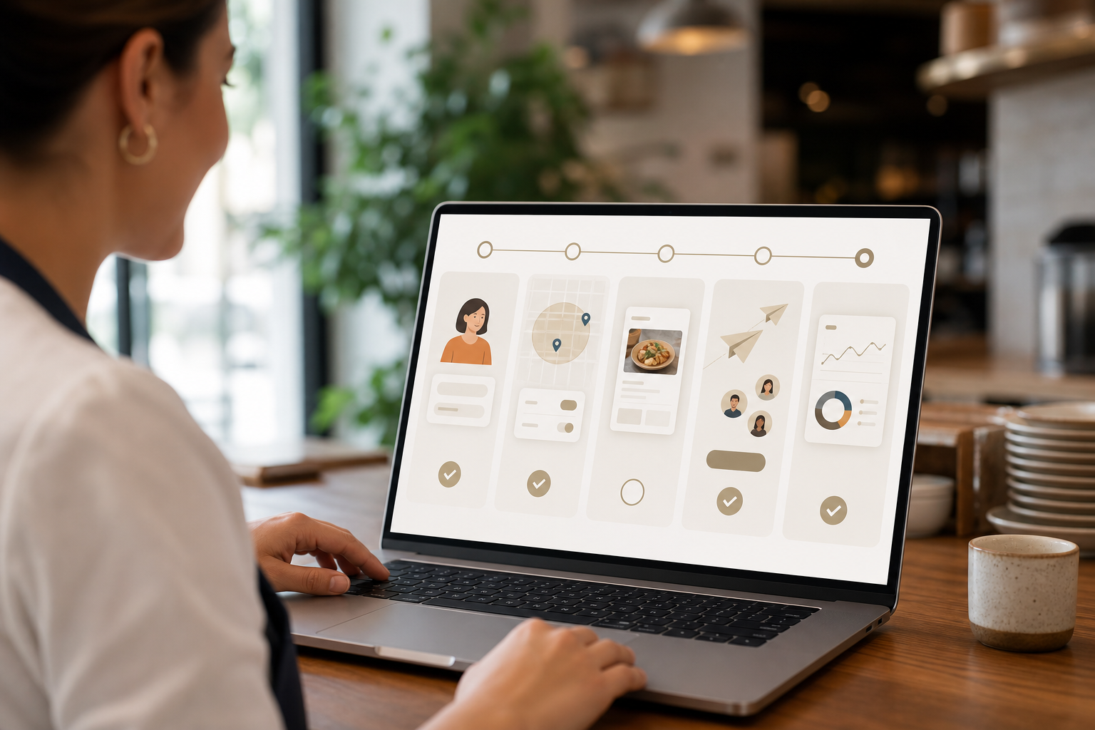 Infliuence onboarding steps visual for restaurants