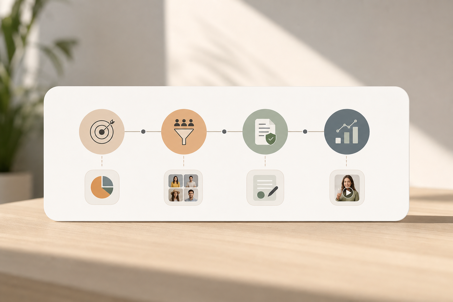 Quarterly pilot timeline infographic for AI influencer matching rollout