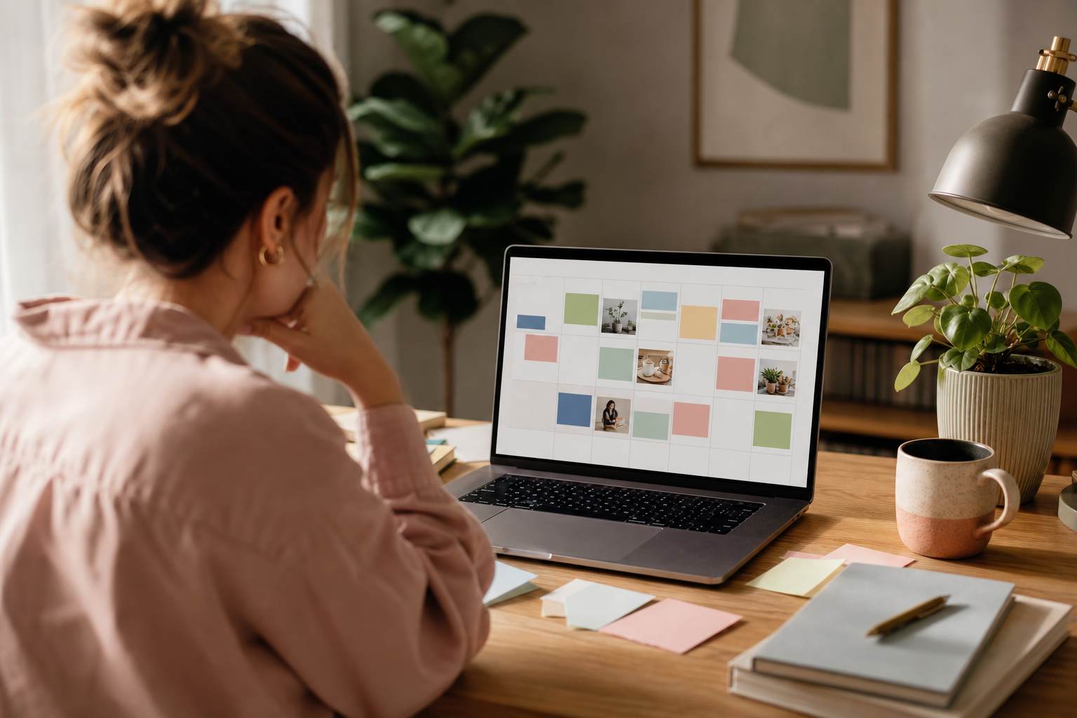 Step-by-step content calendar sketch for beginners